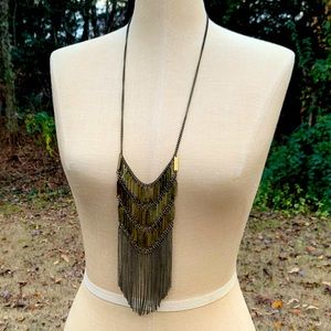 Chain Mail Fringe Statement Necklace